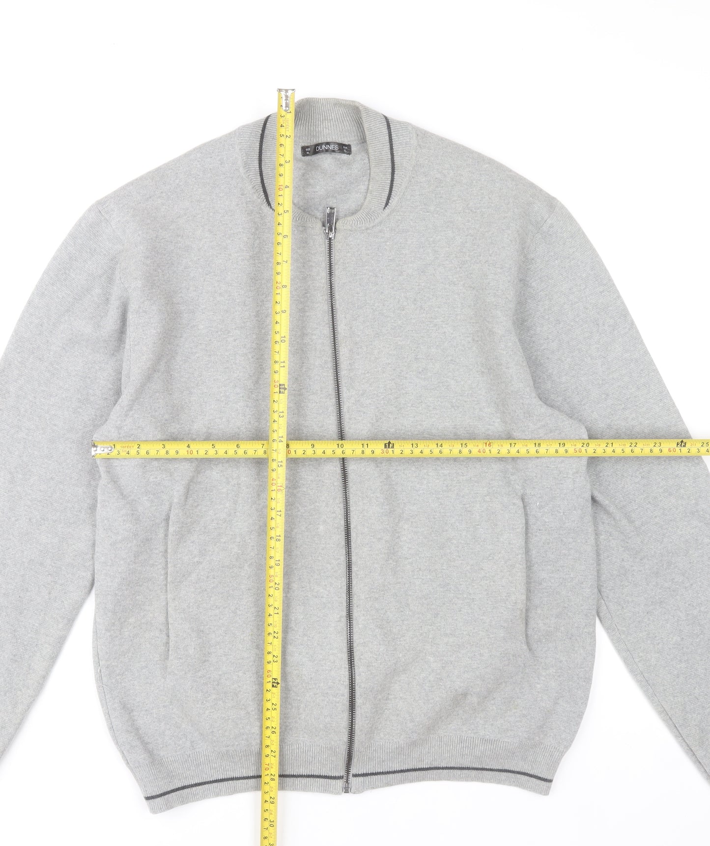 Dunnes Stores Men’s Grey Cotton Full Zip Jumper XL