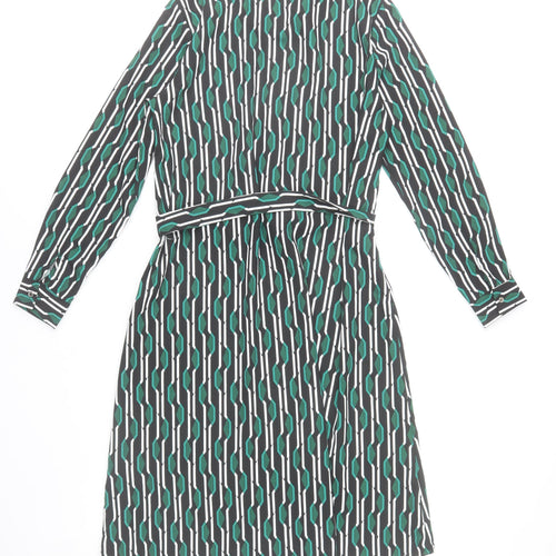 Jacqueline de Yong Womens Green Geometric Shirt Dress Size 8