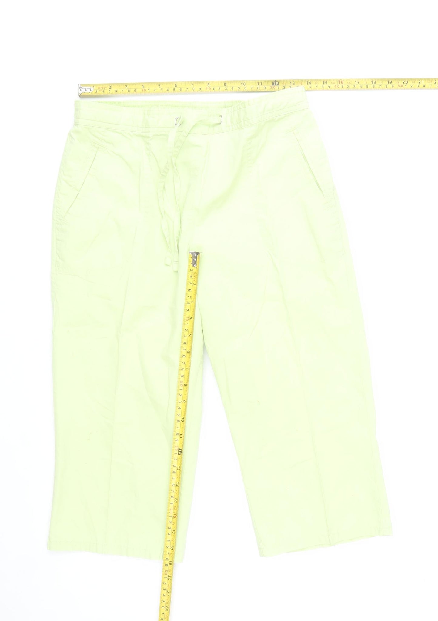 Marks and Spencer Women’s Green Cotton Capri Trousers Size 12