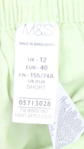Marks and Spencer Women’s Green Cotton Capri Trousers Size 12