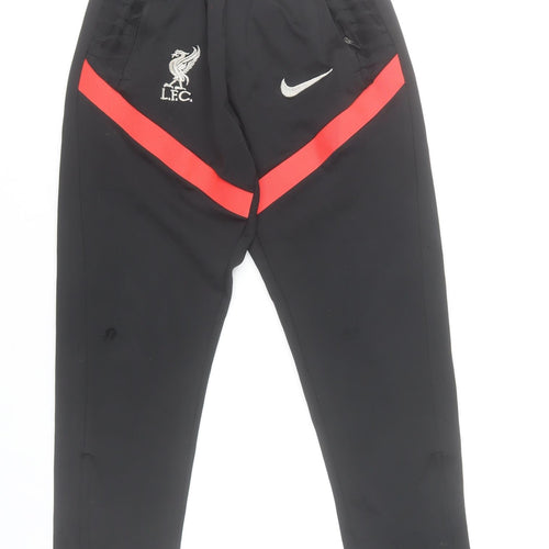 Nike Boys Black Liverpool FC Football Joggers Size 16 Years Polyester