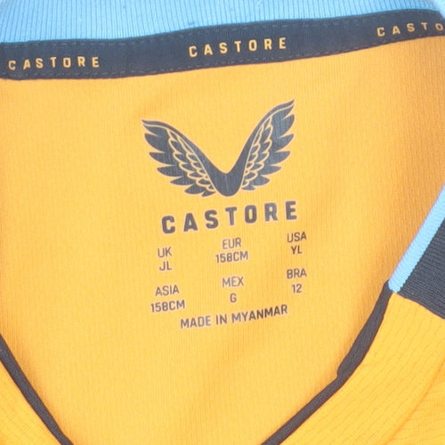 Castore Boys Yellow McLaren Racing Team T-Shirt Size 158 Short Sleeve