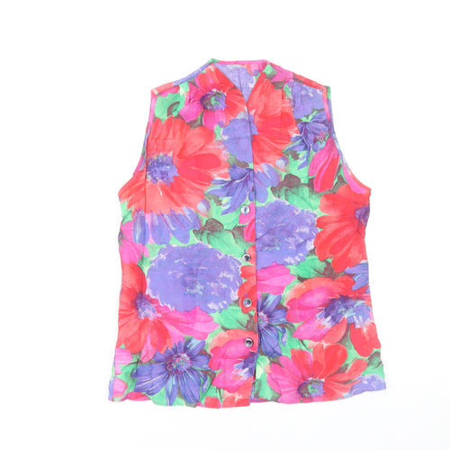 Marks and Spencer Women's Multicoloured Floral Sleeveless Blouse Size 12