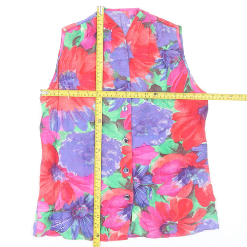 Marks and Spencer Women's Multicoloured Floral Sleeveless Blouse Size 12