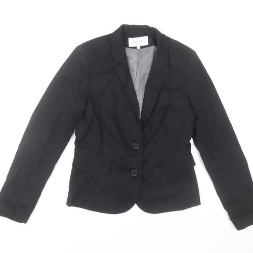 Vila Women's Black Single-Breasted Blazer Jacket Size M