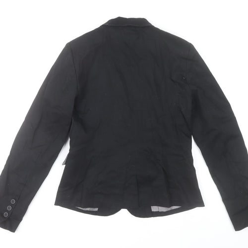 Vila Women's Black Single-Breasted Blazer Jacket Size M