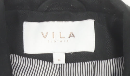 Vila Women's Black Single-Breasted Blazer Jacket Size M