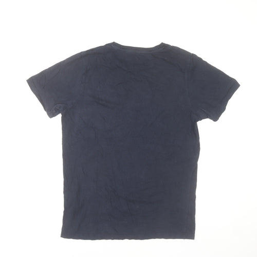 Jack & Jones Men's Blue Cotton Crew Neck T-Shirt Size S