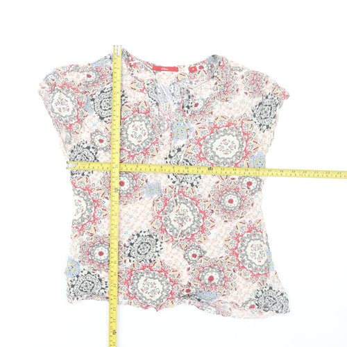 s.Oliver Women's Multicoloured Size 12 Bohemian Paisley Viscose Tunic Blouse