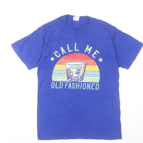 Port & Company Men's Blue Graphic 'Call Me Old Fashioned' T-Shirt M