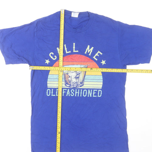 Port & Company Men's Blue Graphic 'Call Me Old Fashioned' T-Shirt M