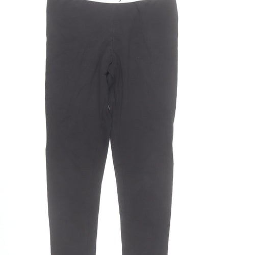 Just Hype Black Cotton Stretch Leggings Women Size 12 Ankle High Rise