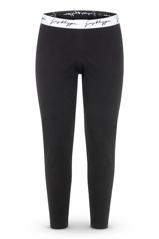 Just Hype Black Cotton Stretch Leggings Women Size 12 Ankle High Rise