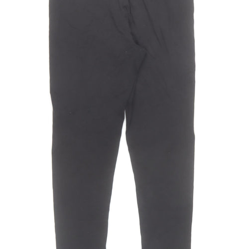 Just Hype Black Cotton Stretch Leggings Women Size 12 Ankle High Rise