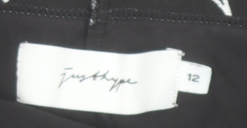 Just Hype Black Cotton Stretch Leggings Women Size 12 Ankle High Rise