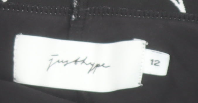 Just Hype Black Cotton Stretch Leggings Women Size 12 Ankle High Rise