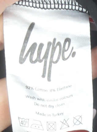 Just Hype Black Cotton Stretch Leggings Women Size 12 Ankle High Rise