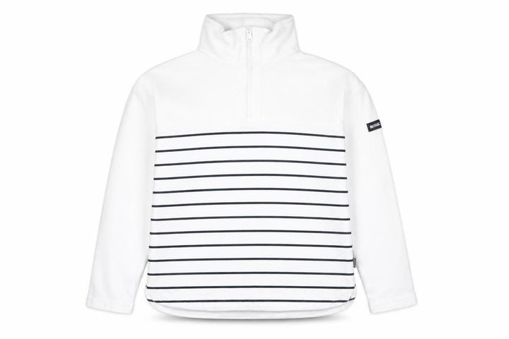 Regatta Women's White Striped 1/4 Zip Pullover Sweatshirt UK 12