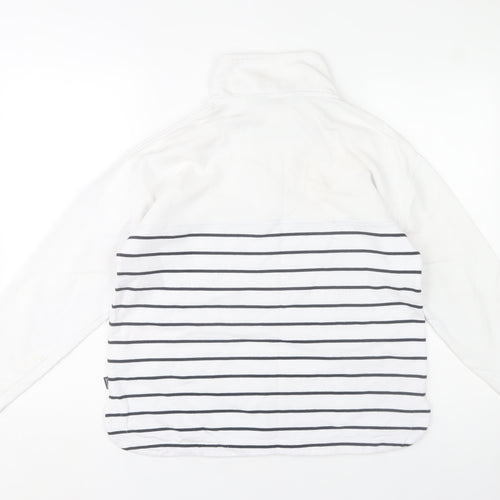 Regatta Women's White Striped 1/4 Zip Pullover Sweatshirt UK 12