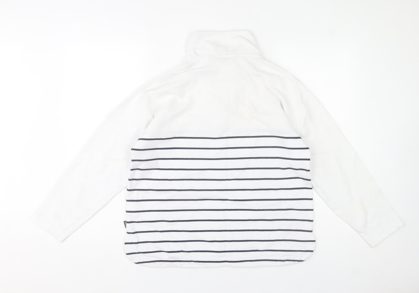 Regatta Women's White Striped 1/4 Zip Pullover Sweatshirt UK 12