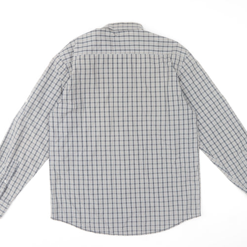 Peter Storm Mens Blue Check Cotton Button-Up Shirt Size M