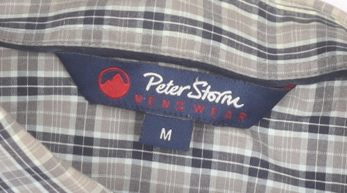 Peter Storm Mens Blue Check Cotton Button-Up Shirt Size M