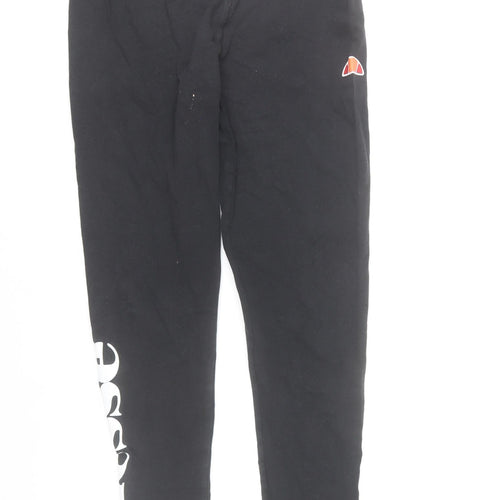 Ellesse Womens Black UK 12 Ankle Leggings Cotton Blend Athleisure