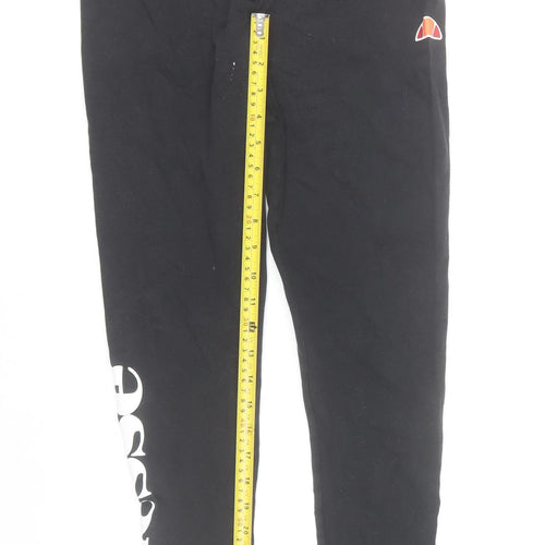 Ellesse Womens Black UK 12 Ankle Leggings Cotton Blend Athleisure