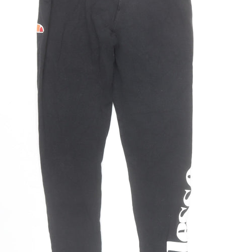 Ellesse Womens Black UK 12 Ankle Leggings Cotton Blend Athleisure