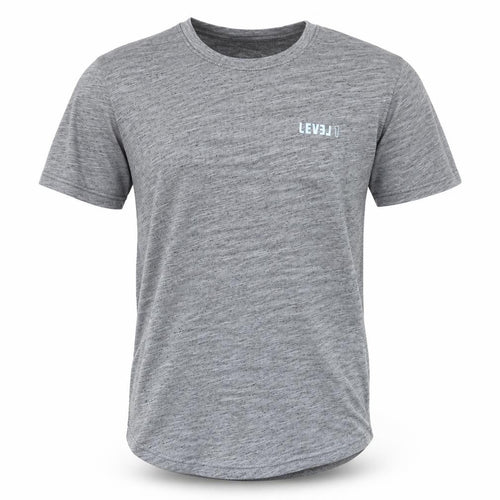 LEVEL 1 Men's Grey Crew Neck Short Sleeve Cotton T-Shirt Size M