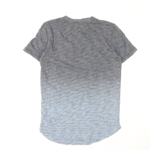LEVEL 1 Men's Grey Crew Neck Short Sleeve Cotton T-Shirt Size M