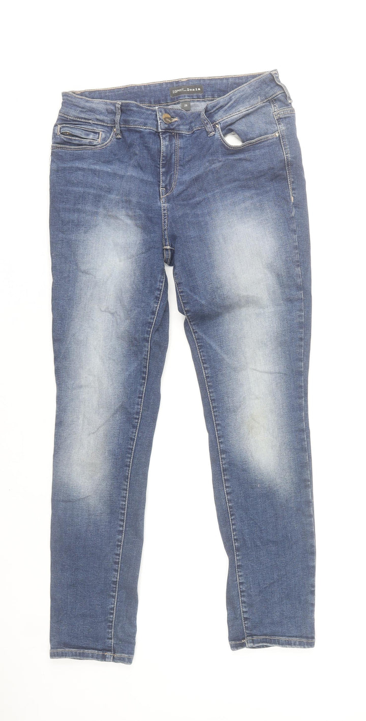 Esprit Women Blue Skinny Jeans Size 28 Slim Fit Denim Mid Rise