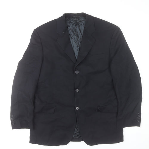 Remus Uomo Men's Blue 40R Wool Blend Single Breasted Blazer