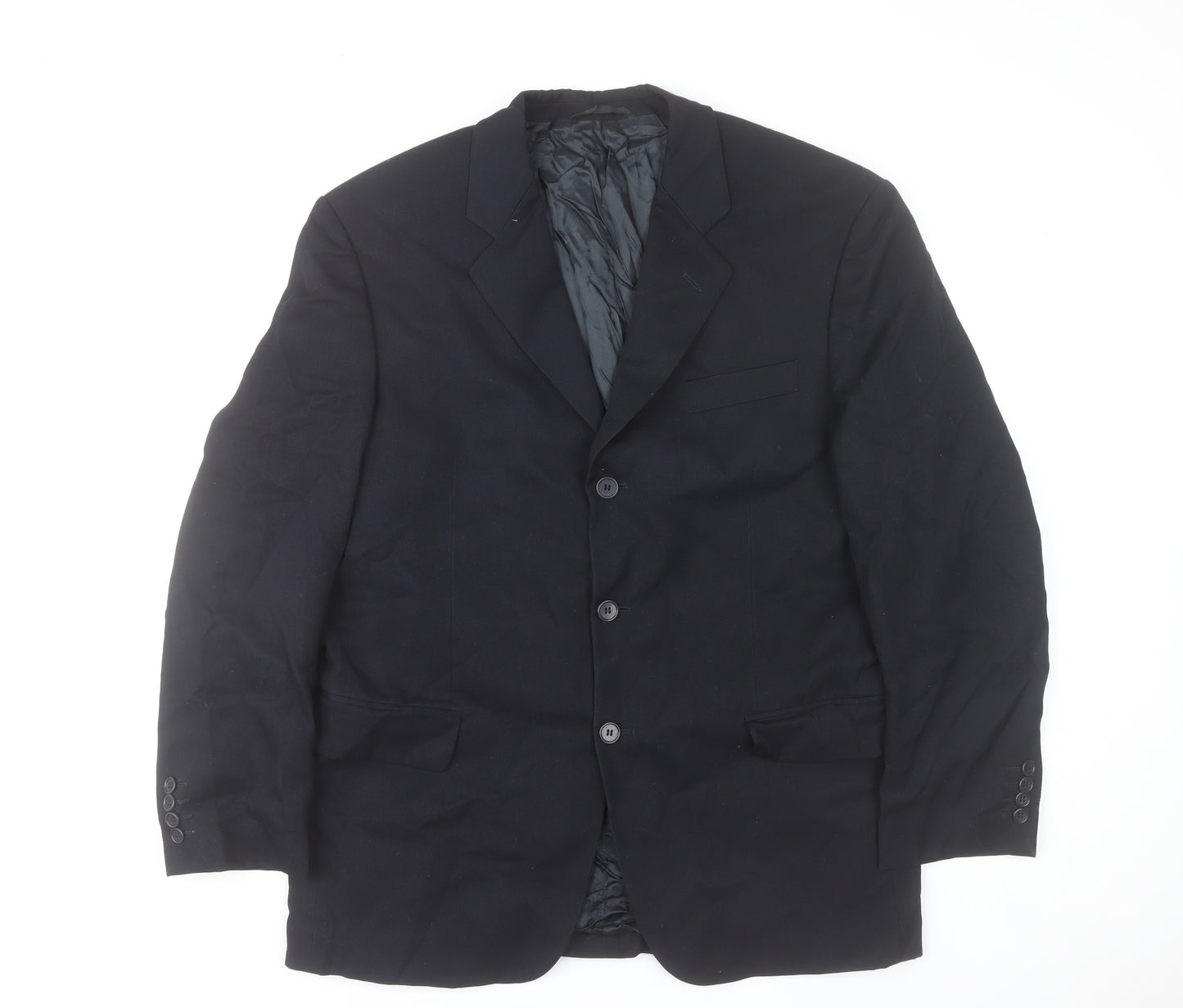 Remus Uomo Men's Blue 40R Wool Blend Single Breasted Blazer