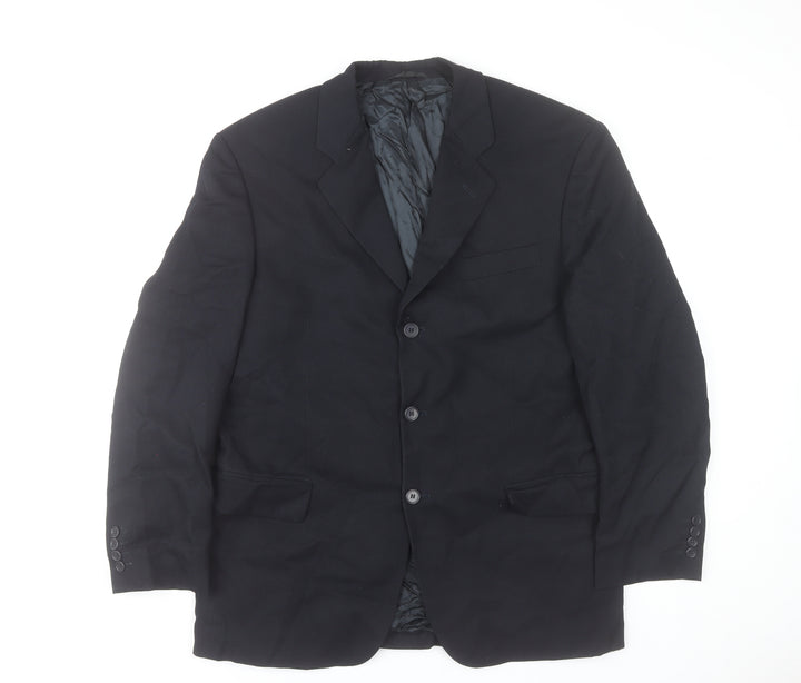 Remus Uomo Men's Blue 40R Wool Blend Single Breasted Blazer