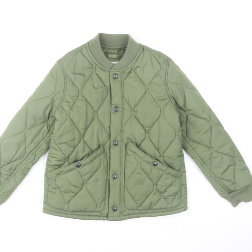 GAP Kids Girls Green Quilted Mid-Length Jacket Size 10-11 Years