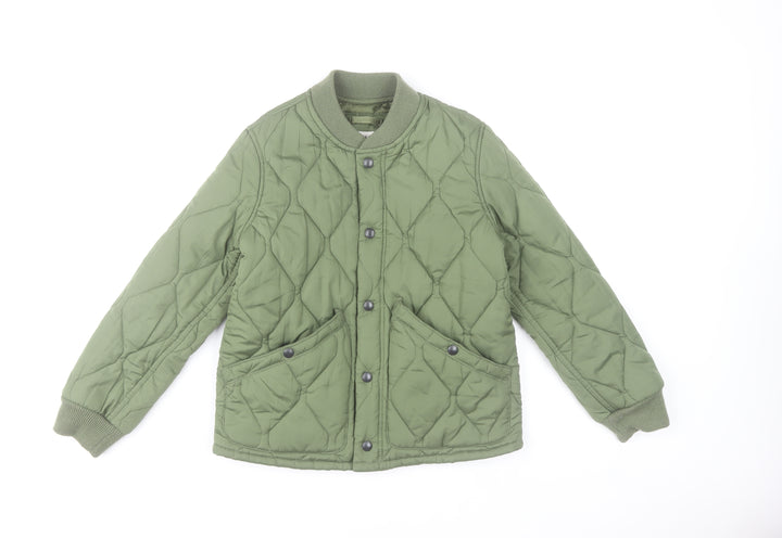 GAP Kids Girls Green Quilted Mid-Length Jacket Size 10-11 Years
