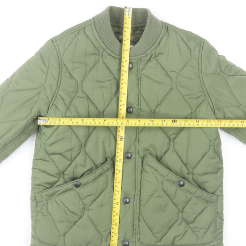 GAP Kids Girls Green Quilted Mid-Length Jacket Size 10-11 Years