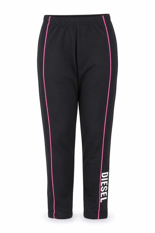 Diesel Womens Black XS Leggings with Pink Side Stripe