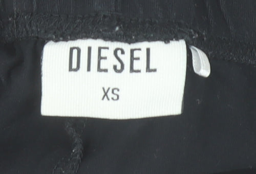 Diesel Womens Black XS Leggings with Pink Side Stripe