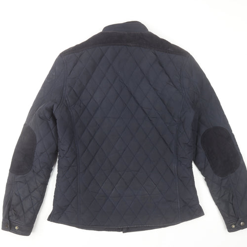 Izac Men's Navy Quilted Bomber Jacket L Polyester Casual Style