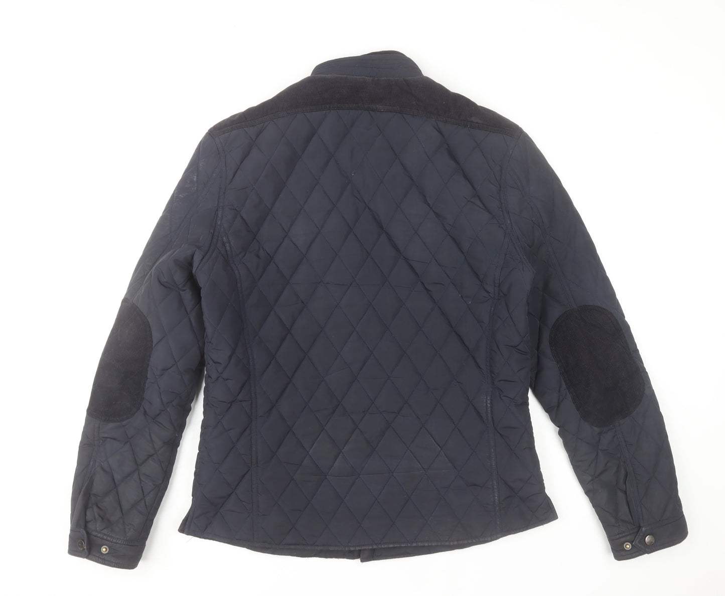 Izac Men's Navy Quilted Bomber Jacket L Polyester Casual Style