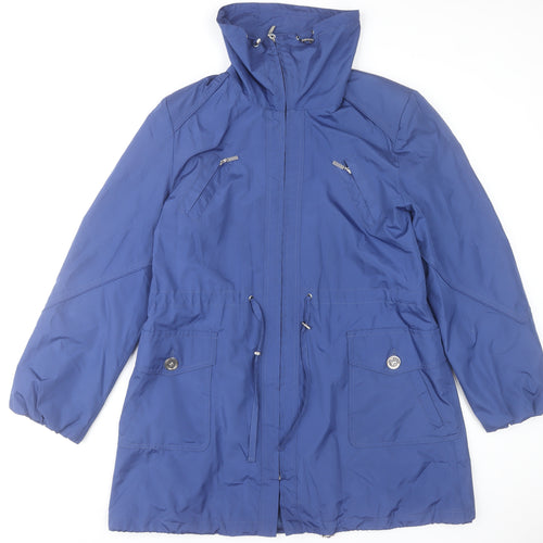 Apropos Womens Blue Hooded Parka Jacket XL Polyester Zip Pockets