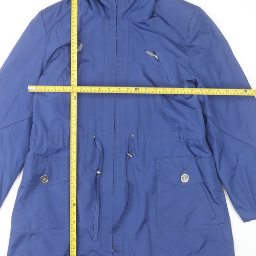 Apropos Womens Blue Hooded Parka Jacket XL Polyester Zip Pockets