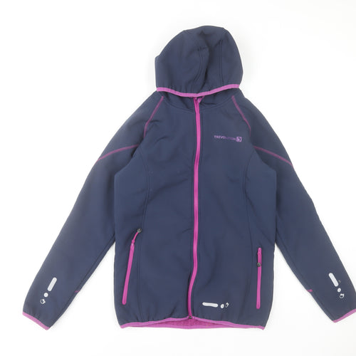Trevoultion Girls Blue Softshell Hooded Jacket 15-16 Years Full Zip