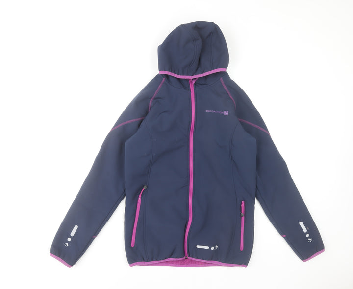 Trevoultion Girls Blue Softshell Hooded Jacket 15-16 Years Full Zip