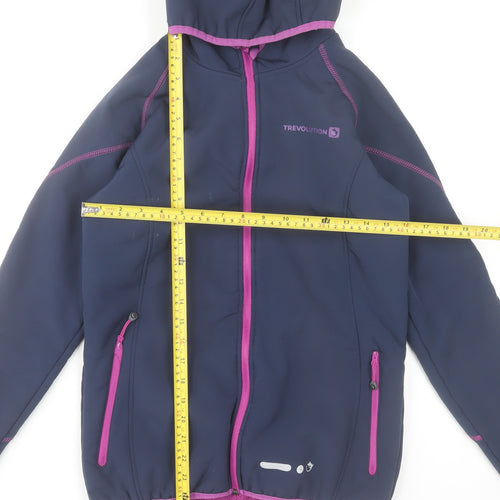 Trevoultion Girls Blue Softshell Hooded Jacket 15-16 Years Full Zip