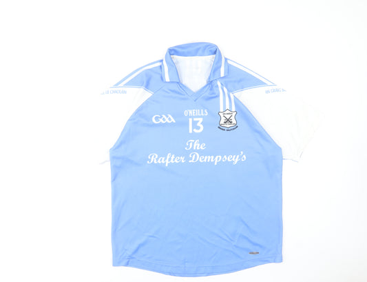 O'Neills Men's Blue GAA Team Jersey T-Shirt Size L Regular Fit