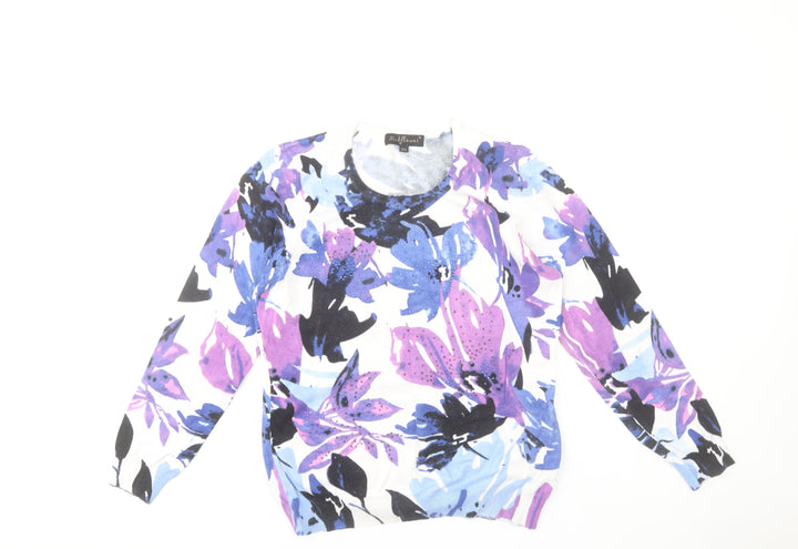 Mudflower Womens Multicoloured Floral Knit Pullover Jumper S