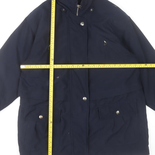 Marks and Spencer Women’s Blue Long Parka Coat Size 10 Lined Polyester